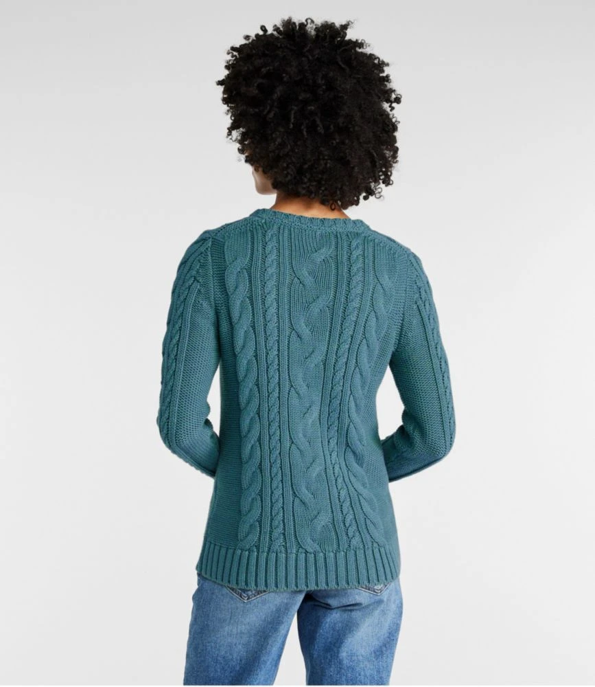L.L.Bean Women's Double L® Cable Sweater, Crewneck 5 L.L.Bean Women's Double L® Cable Sweater, Crewneck - Image 3