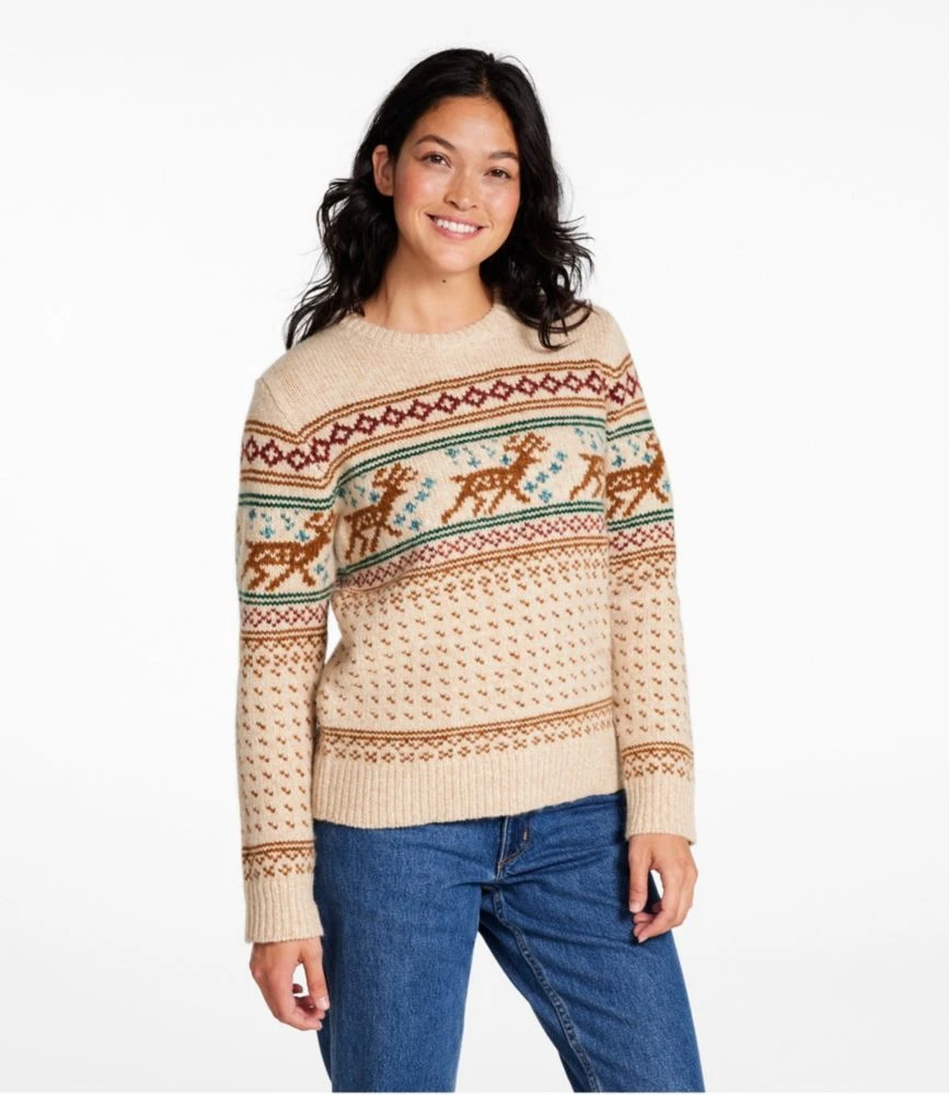 L.L.Bean Women's Bean's Classic Ragg Wool Crewneck Intarsia Sweater 4 L.L.Bean Women's Bean's Classic Ragg Wool Crewneck Intarsia Sweater - Image 2