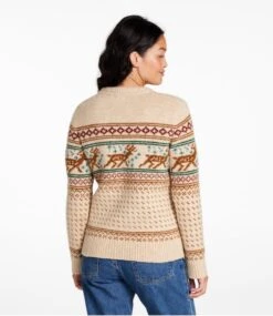 L.L.Bean Women's Bean's Classic Ragg Wool Crewneck Intarsia Sweater 8 L.L.Bean Women's Bean's Classic Ragg Wool Crewneck Intarsia Sweater -L.L.Bean 517914 0 45