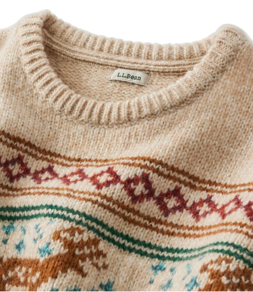 L.L.Bean Women's Bean's Classic Ragg Wool Crewneck Intarsia Sweater 6 L.L.Bean Women's Bean's Classic Ragg Wool Crewneck Intarsia Sweater - Image 4