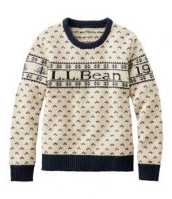 L.L.Bean Women's Bean's Classic Ragg Wool Crewneck Intarsia Sweater