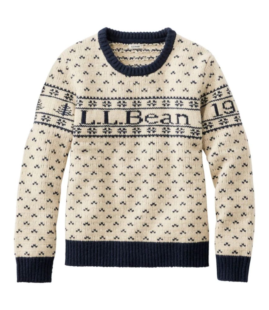 L.L.Bean Women's Bean's Classic Ragg Wool Crewneck Intarsia Sweater 3 L.L.Bean Women's Bean's Classic Ragg Wool Crewneck Intarsia Sweater