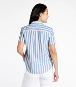 L.L.Bean Women's Organic Classic Cotton Shirt, Stripe, Short-Sleeve -L.L.Bean 517919 0 45
