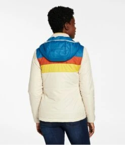 L.L.Bean Women's Mountain Classic Puffer Hooded Jacket, Colorblock -L.L.Bean 518077 0 45