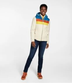 L.L.Bean Women's Mountain Classic Puffer Hooded Jacket, Colorblock -L.L.Bean 518077 0 46