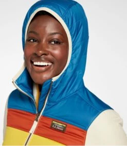 L.L.Bean Women's Mountain Classic Puffer Hooded Jacket, Colorblock -L.L.Bean 518077 0 48