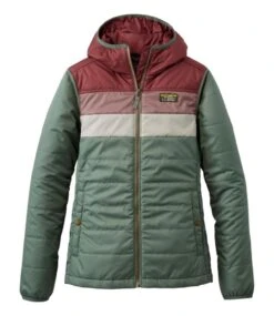 L.L.Bean Women's Mountain Classic Puffer Hooded Jacket, Colorblock