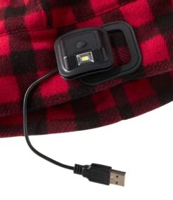 Men's L.L.Bean Rechargeable LED Pathfinder Beanie, Plaid -L.L.Bean 518144 0 45