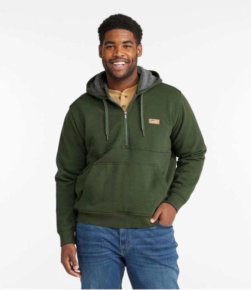 L.L.Bean Men's Katahdin Iron Works® Half-Zip Sweatshirt, Hooded, Fleece-Lined 6 L.L.Bean Men's Katahdin Iron Works® Half-Zip Sweatshirt, Hooded, Fleece-Lined - Image 4