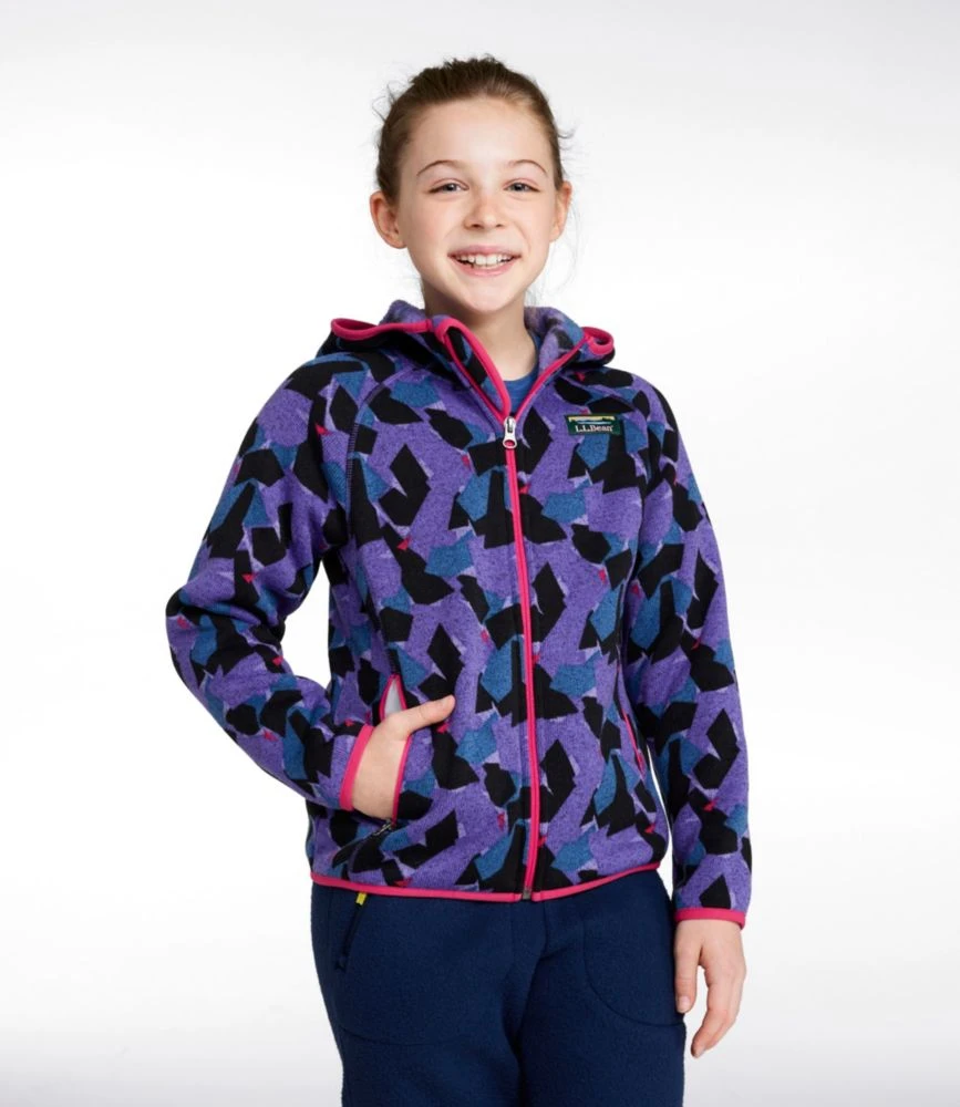 Kids' L.L.Bean Sweater Fleece, Hooded Print 4 Kids' L.L.Bean Sweater Fleece, Hooded Print - Image 2