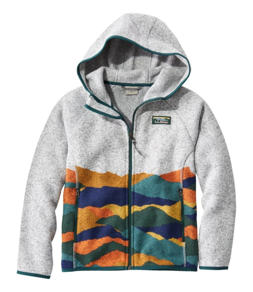 Kids' L.L.Bean Sweater Fleece, Hooded Print 3 Kids' L.L.Bean Sweater Fleece, Hooded Print
