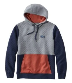 L.L.Bean Men's Quilted Sweatshirt, Pullover Hoodie, Colorblock