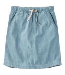 L.L.Bean Women's Lakewashed Pull-On Skirt, Chambray