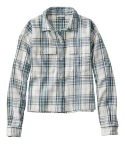 L.L.Bean Women's Signature Heritage Textured Flannel Shirt, Cropped