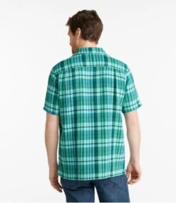 L.L.Bean Men's Rugged Waffle Shirt, Plaid, Traditional Untucked Fit, Short-Sleeve -L.L.Bean 519778 0 45