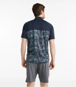 L.L.Bean Men's Comfort Cycling Jersey, Short-Sleeve Print -L.L.Bean 519854 0 45