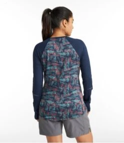 L.L.Bean Women's Comfort Cycling Jersey, Long-Sleeve Print -L.L.Bean 519860 0 45