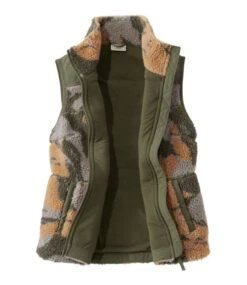 L.L.Bean Women's Bean's Sherpa Fleece Vest, Camo -L.L.Bean 519872 0 46