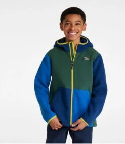 L.L.Bean Kids' Mountain Classic Fleece, Hooded Colorblock -L.L.Bean 520051 0 46