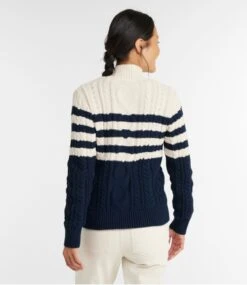 L.L.Bean Women's Bean's Heritage Soft Cotton Fisherman Sweater, Cardigan Pattern -L.L.Bean 520175 0 45