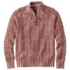 L.L.Bean Men's Signature Cotton Fisherman Sweater, Quarter-Zip, Washed